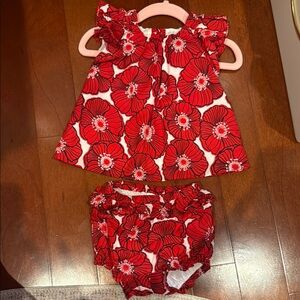 Janie and Jack Floral Red Dress Set